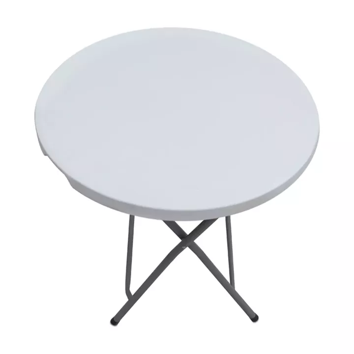 Τραπέζι catering - συνεδρίου Capri Megapap πτυσσόμενο - στρογγυλό μονοκόμματη επιφάνεια χρώμα λευκό του πάγου Ø80x74εκ.