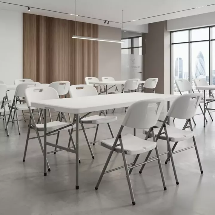 Καρέκλα catering - συνεδρίου Capri Megapap πτυσσόμενη χρώμα λευκό του πάγου 45x50x88εκ.