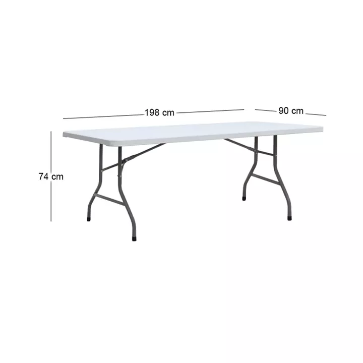Τραπέζι catering - συνεδρίου Capri Megapap πτυσσόμενο - μονοκόμματη επιφάνεια χρώμα λευκό του πάγου 198x90x74εκ.