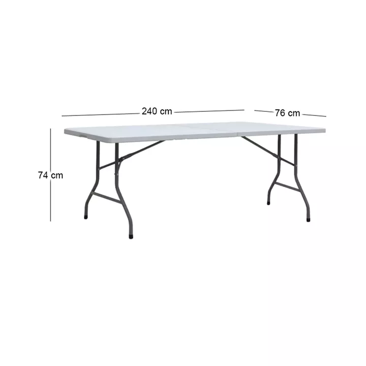 Τραπέζι catering - συνεδρίου Capri Megapap πτυσσόμενο - βαλίτσα χρώμα λευκό του πάγου 240x76x74εκ.