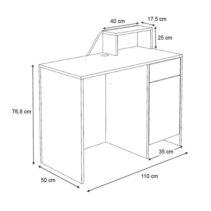 Γραφείο υποδοχής - reception Merlin Megapap χρώμα λευκό 110x50x101,8εκ.