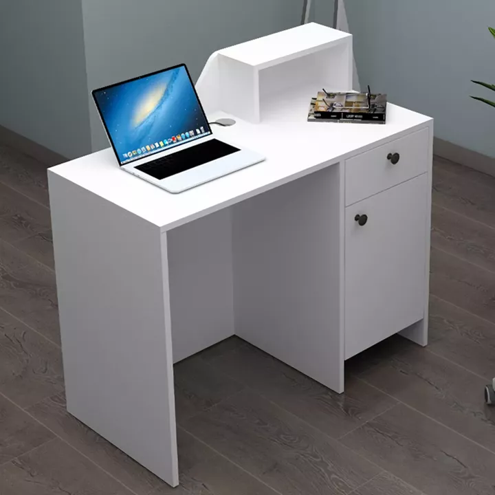 Γραφείο υποδοχής - reception Merlin Megapap χρώμα λευκό 110x50x101,8εκ.