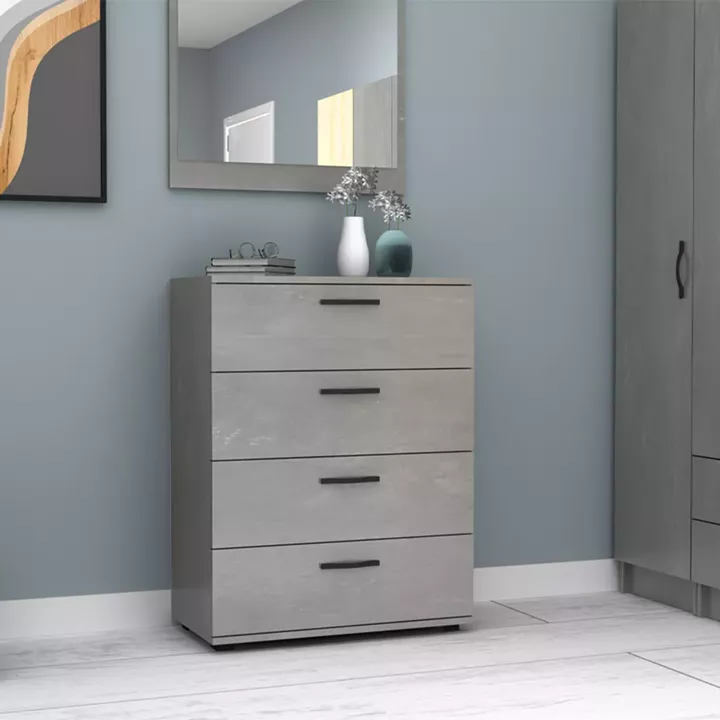 Συρταριέρα Velika Megapap χρώμα γκρι σκυροδέματος 73x44x96εκ.