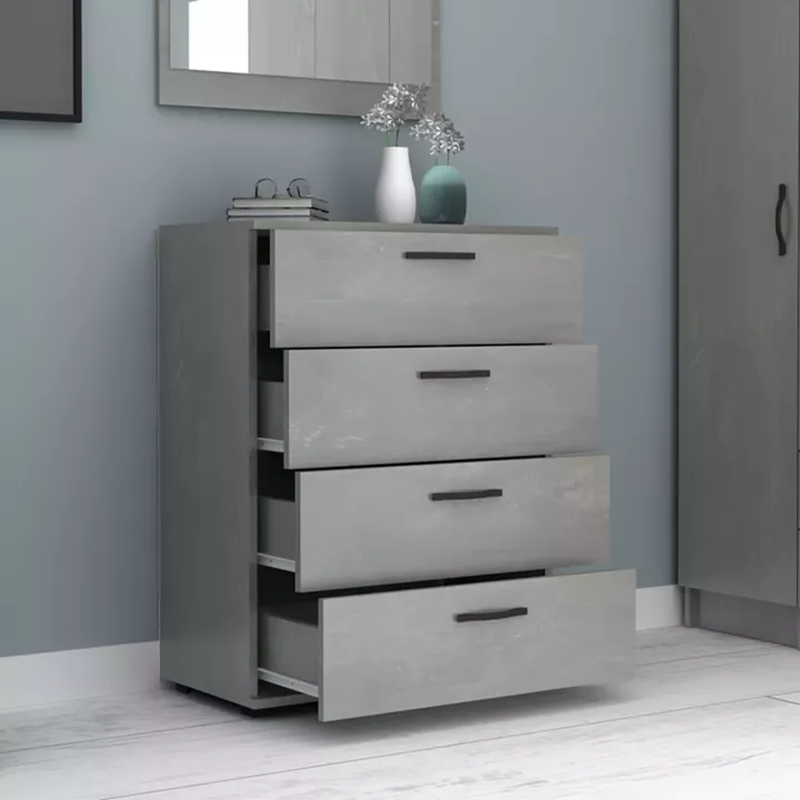 Συρταριέρα Velika Megapap χρώμα γκρι σκυροδέματος 73x44x96εκ.