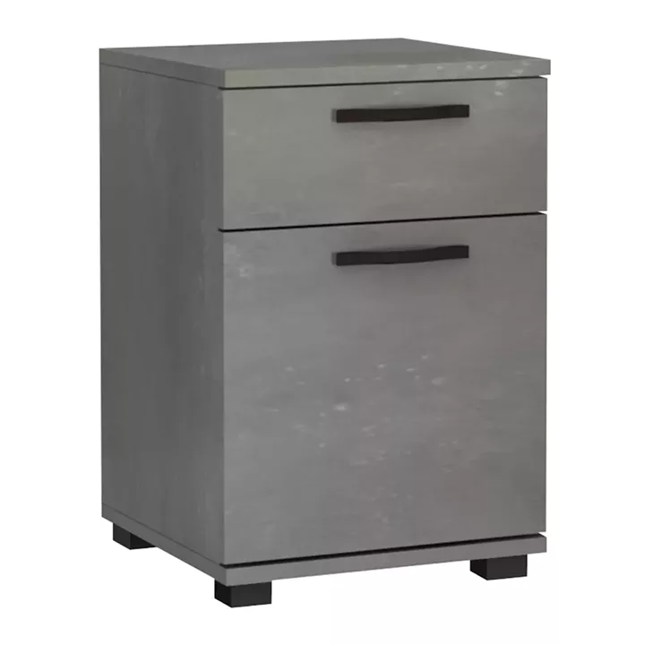 Κομοδίνο - Συρταριέρα γραφείου Veto Megapap χρώμα γκρι σκυροδέματος 40x39x57εκ.