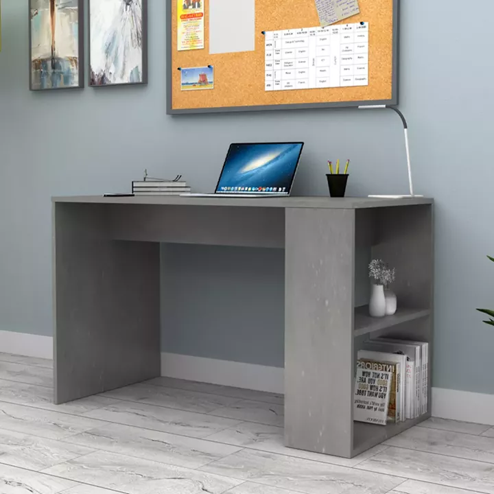 Γραφείο εργασίας Mikro Megapap χρώμα γκρι σκυροδέματος 120x60x75εκ.
