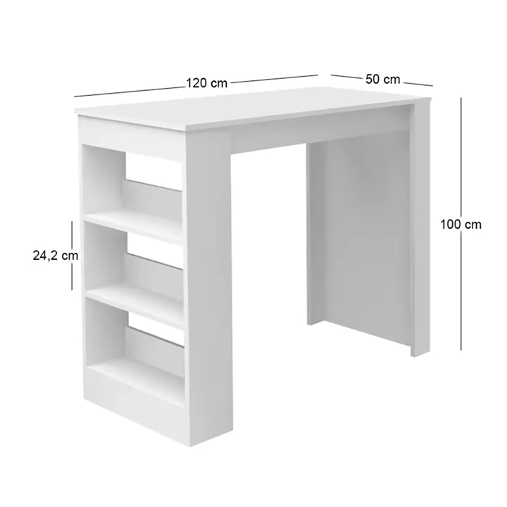 Τραπέζι μπαρ Deep Megapap χρώμα λευκό 120x50x100εκ.