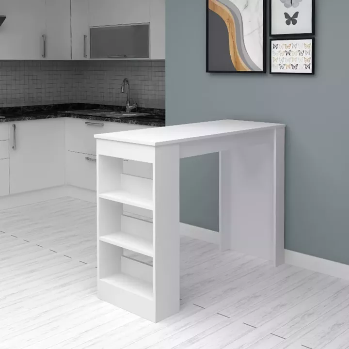 Τραπέζι μπαρ Deep Megapap χρώμα λευκό 120x50x100εκ.