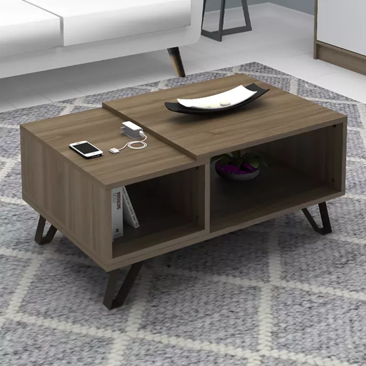 Τραπεζάκι σαλονιού Don Megapap χρώμα καρυδί 90x55x44εκ.