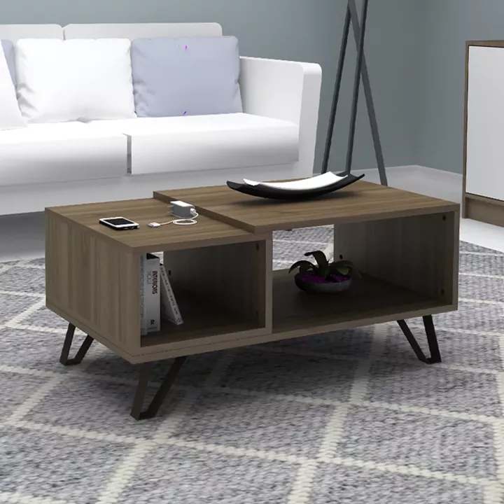 Τραπεζάκι σαλονιού Don Megapap χρώμα καρυδί 90x55x44εκ.