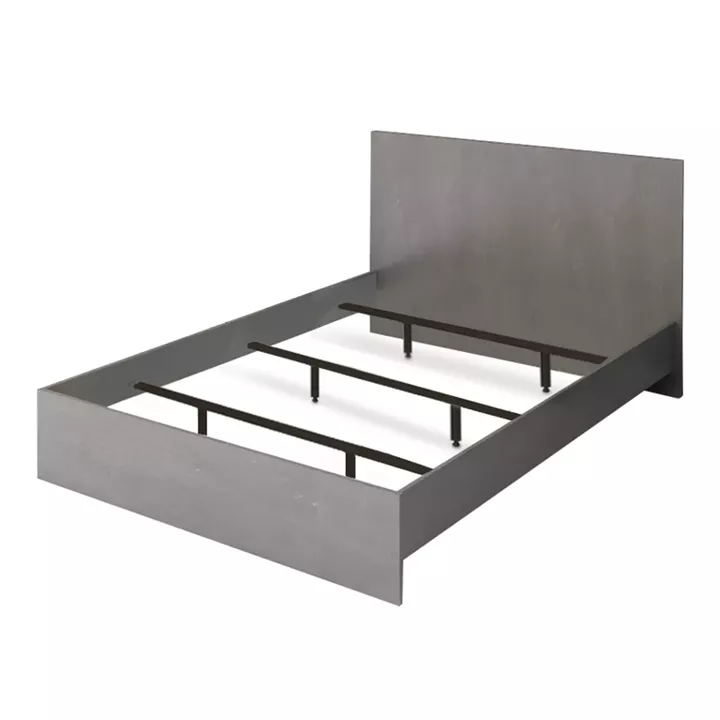 Κρεβάτι Troy Megapap χρώμα γκρι σκυροδέματος 140x190εκ.