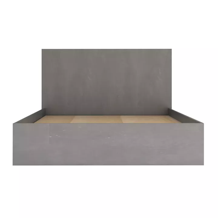 Κρεβάτι Troy Megapap χρώμα γκρι σκυροδέματος 140x190εκ.