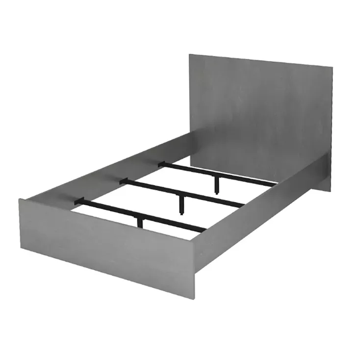 Κρεβάτι Troy Megapap χρώμα γκρι σκυροδέματος 120x200εκ.