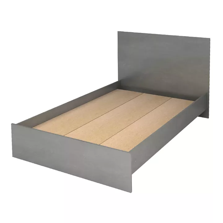 Κρεβάτι Troy Megapap χρώμα γκρι σκυροδέματος 120x200εκ.