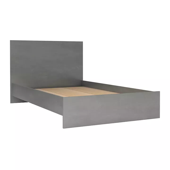 Κρεβάτι Troy Megapap χρώμα γκρι σκυροδέματος 120x200εκ.