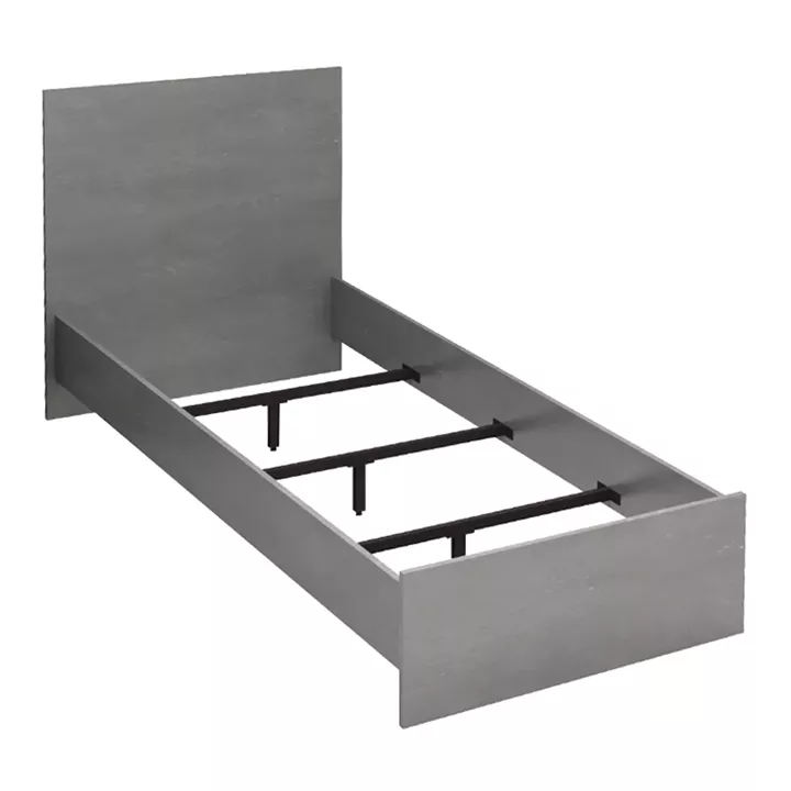 Κρεβάτι Troy Megapap χρώμα γκρι σκυροδέματος 100x200εκ.