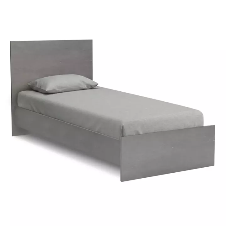 Κρεβάτι Troy Megapap χρώμα γκρι σκυροδέματος 100x200εκ.
