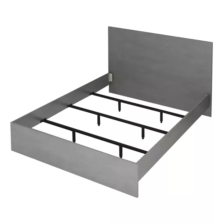 Κρεβάτι Troy Megapap χρώμα γκρι σκυροδέματος 150x200εκ.