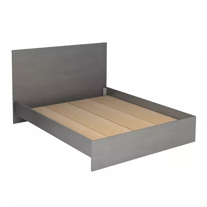 Κρεβάτι Troy Megapap χρώμα γκρι σκυροδέματος 150x200εκ.