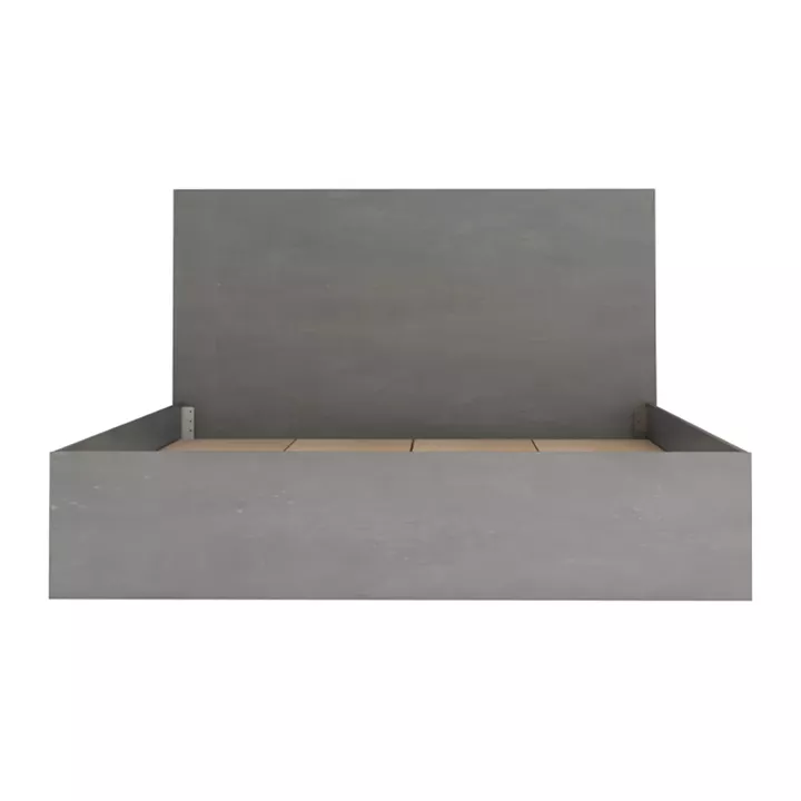 Κρεβάτι Troy Megapap χρώμα γκρι σκυροδέματος 150x200εκ.