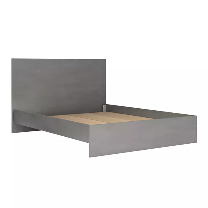 Κρεβάτι Troy Megapap χρώμα γκρι σκυροδέματος 150x200εκ.