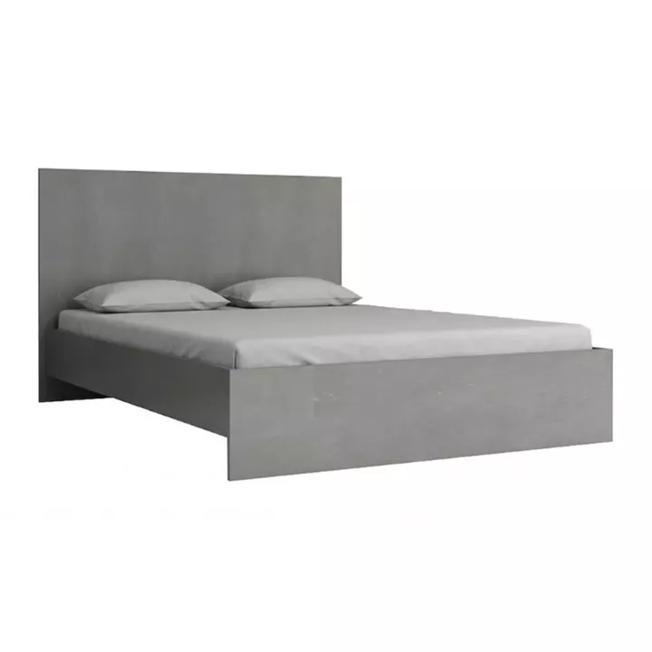Κρεβάτι Troy Megapap χρώμα γκρι σκυροδέματος 150x200εκ.