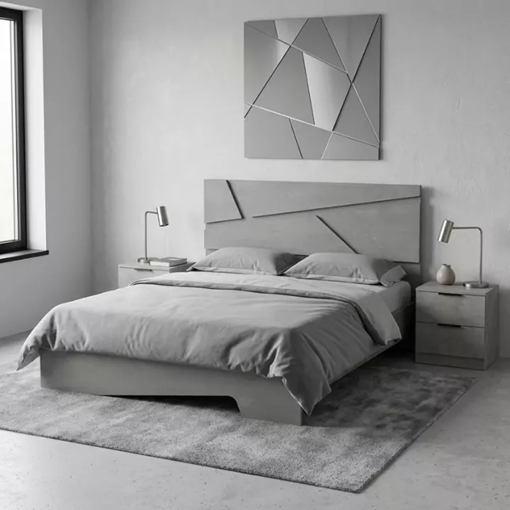 Κρεβάτι Efes Megapap χρώμα γκρι σκυροδέματος 160x200εκ.