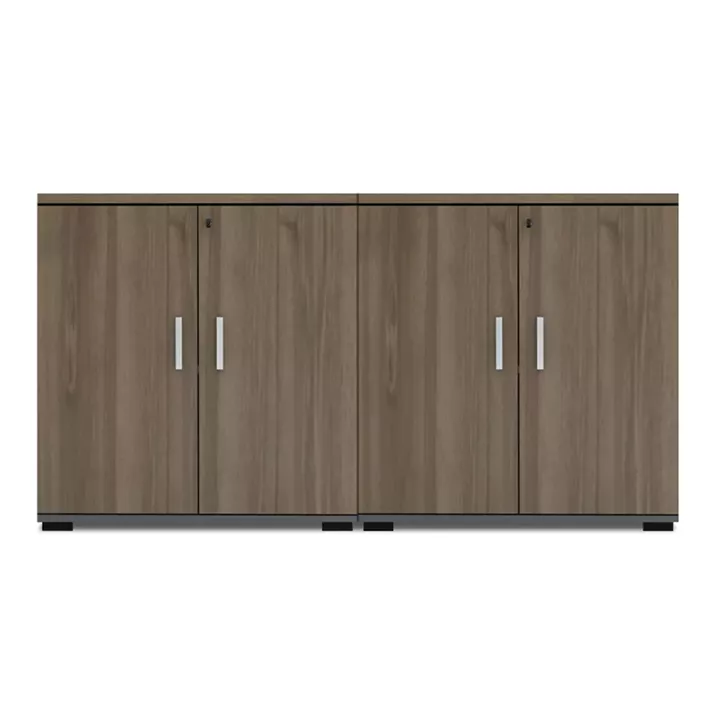 Ντουλάπι γραφείου με κλειδαριά επαγγελματικό Venturo Megapap χρώμα ανθρακί - καρυδί 160x40x80εκ.