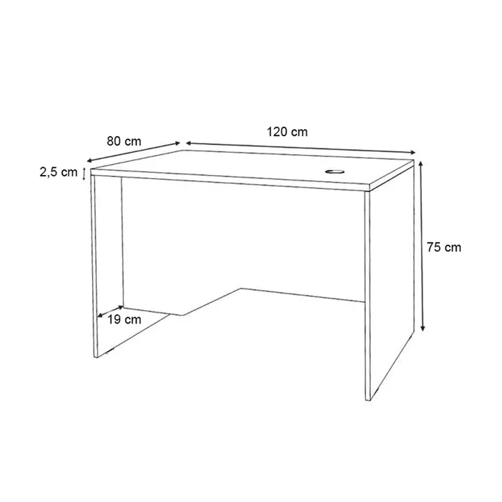 Γραφείο επαγγελματικό Venturo Megapap χρώμα ανθρακί - καρυδί 120x80x75εκ.