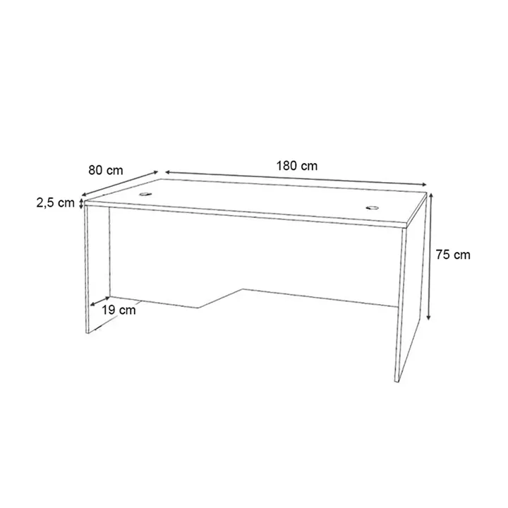 Γραφείο επαγγελματικό Venturo Megapap χρώμα ανθρακί - καρυδί 180x80x75εκ.