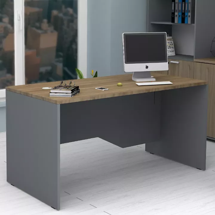 Γραφείο επαγγελματικό Venturo Megapap χρώμα ανθρακί - καρυδί 180x80x75εκ.