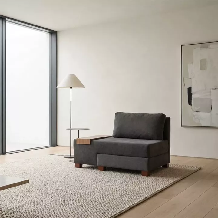 Πολυθρόνα - κρεβάτι Perenna Megapap υφασμάτινη χρώμα ανθρακί 116x93x83εκ.