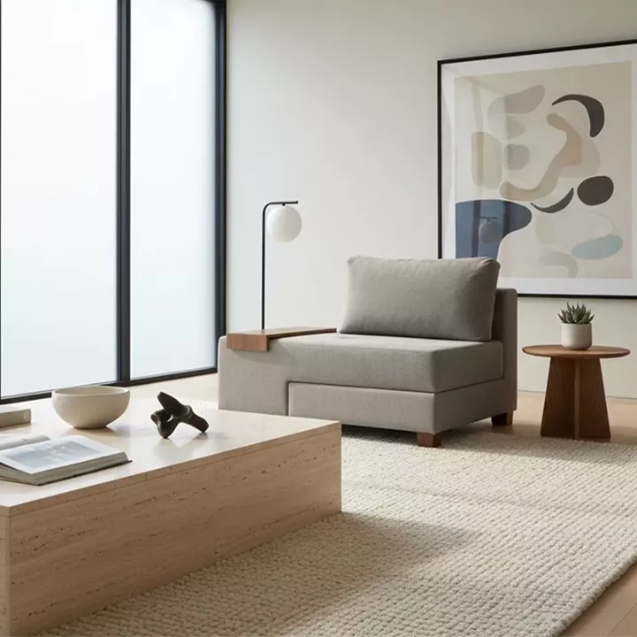 Πολυθρόνα - κρεβάτι Perenna Megapap υφασμάτινη χρώμα γκρι 116x93x83εκ.