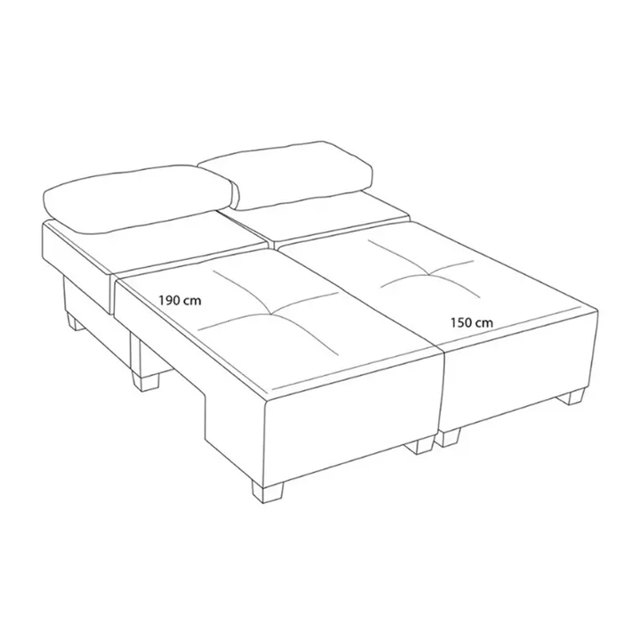 Καναπές - κρεβάτι πολυμορφικός Perenna Megapap τριθέσιος υφασμάτινος χρώμα καφέ 233x93x83εκ.