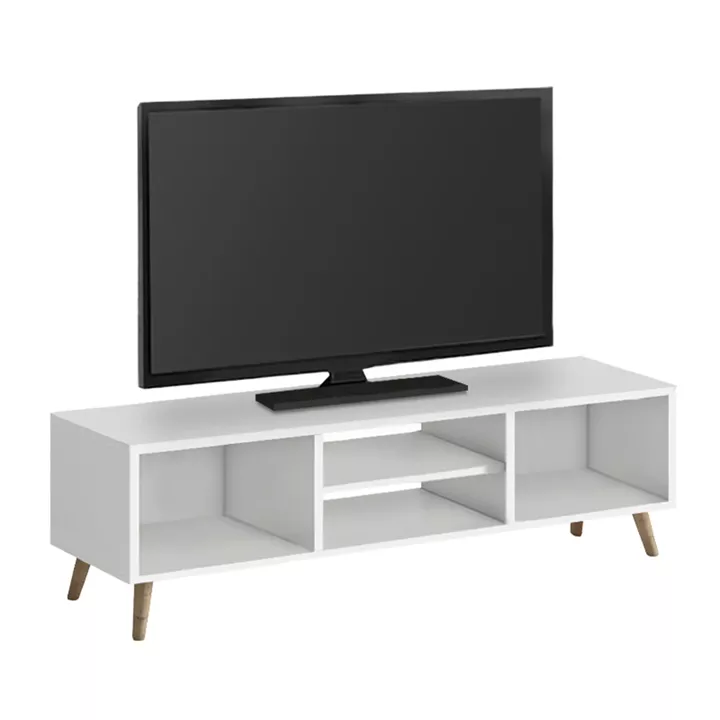 Έπιπλο τηλεόρασης Loren Megapap χρώμα λευκό 120x30x40εκ.