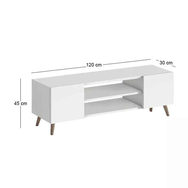 Έπιπλο τηλεόρασης Etna Megapap χρώμα λευκό 120x30x45εκ.