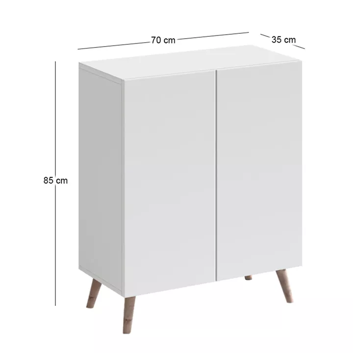 Παπουτσοθήκη Luce Megapap χρώμα λευκό 70x35x85εκ.