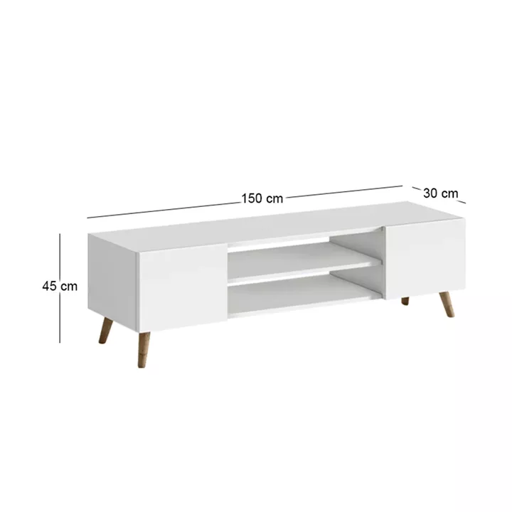 Έπιπλο τηλεόρασης Etna Megapap χρώμα λευκό 150x30x45εκ.