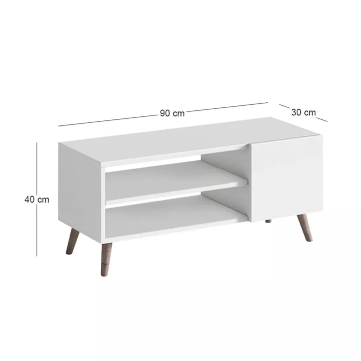 Έπιπλο τηλεόρασης Parma Megapap χρώμα λευκό 90x30x40εκ.