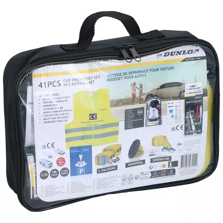 Σετ Έκτακτης Ανάγκης Αυτοκινήτου 8Τμχ DUNLOP