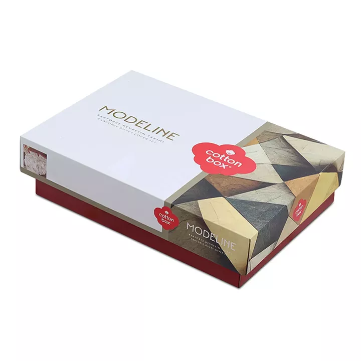 Σετ παπλωματοθήκη Lamina Cotton Box 4 τμχ Διπλή (200x220) χρώμα cinnamon