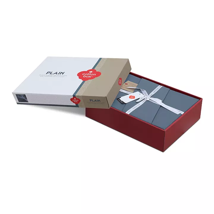 Σετ παπλωματοθήκη Plain Cotton Box 4 τμχ Διπλή (200x220) χρώμα ανθρακί