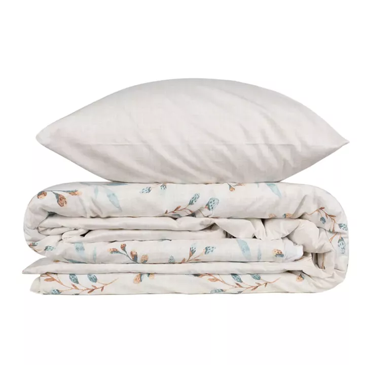 Σετ παπλωματοθήκη Lendell Cotton Box 4 τμχ Διπλή (200x220) χρώμα μέντα - λευκό