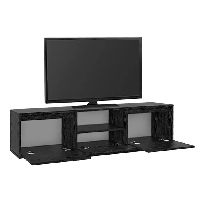 Έπιπλο τηλεόρασης Lumbera Megapap χρώμα sencron black 160x29,5x42εκ.