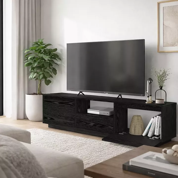 Έπιπλο τηλεόρασης Lumbera Megapap χρώμα sencron black 160x29,5x42εκ.