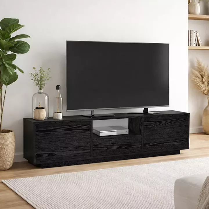 Έπιπλο τηλεόρασης Lumbera Megapap χρώμα sencron black 160x29,5x42εκ.