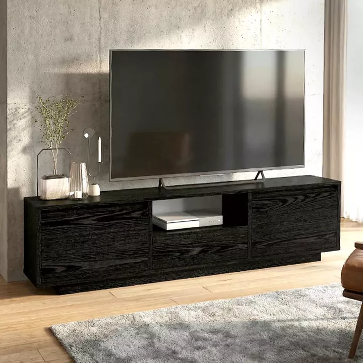 Έπιπλο τηλεόρασης Lumbera Megapap χρώμα sencron black 160x29,5x42εκ.