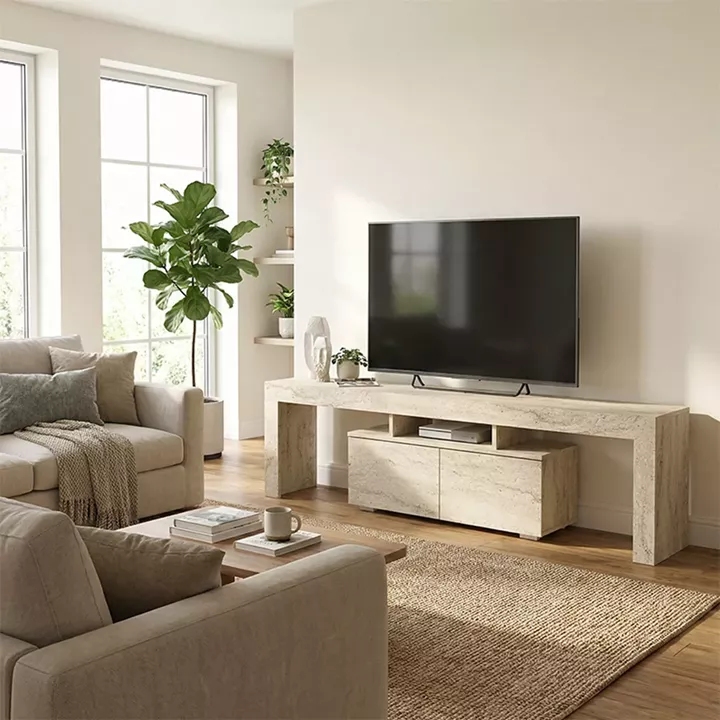 Έπιπλο τηλεόρασης Woodra Megapap χρώμα travertine 180x31,3x50,2εκ.