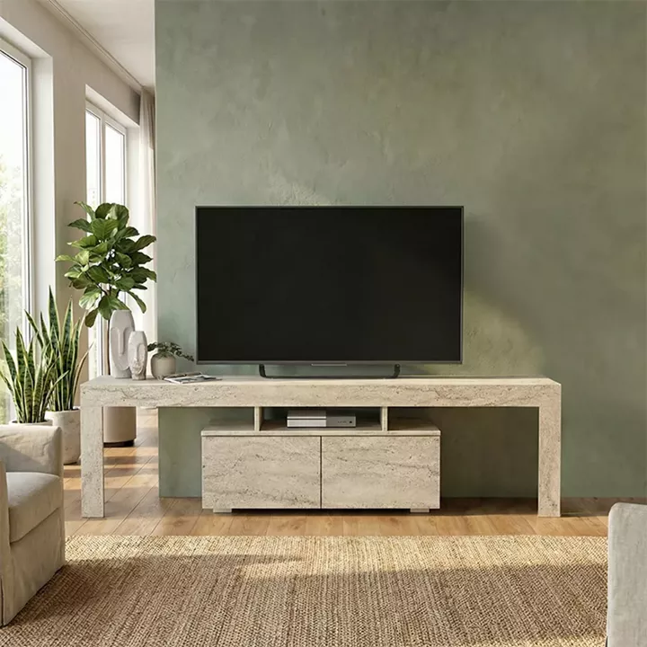 Έπιπλο τηλεόρασης Woodra Megapap χρώμα travertine 180x31,3x50,2εκ.