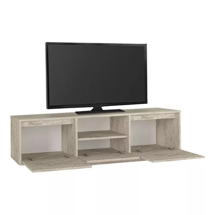 Έπιπλο τηλεόρασης Lumbera Megapap χρώμα travertine 160x29,5x42εκ.